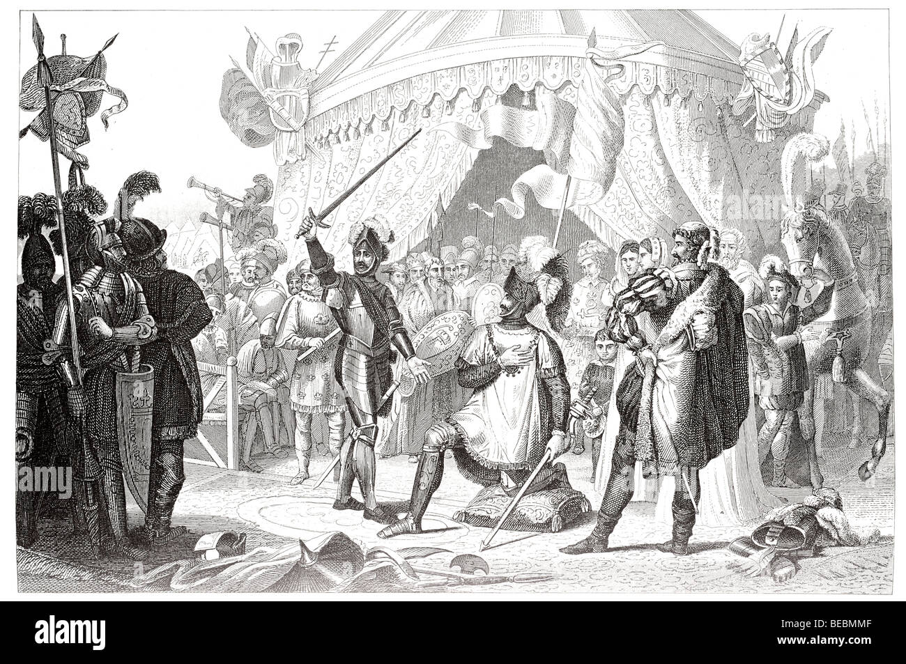 the ceremony of dubbing a knight Stock Photo Alamy