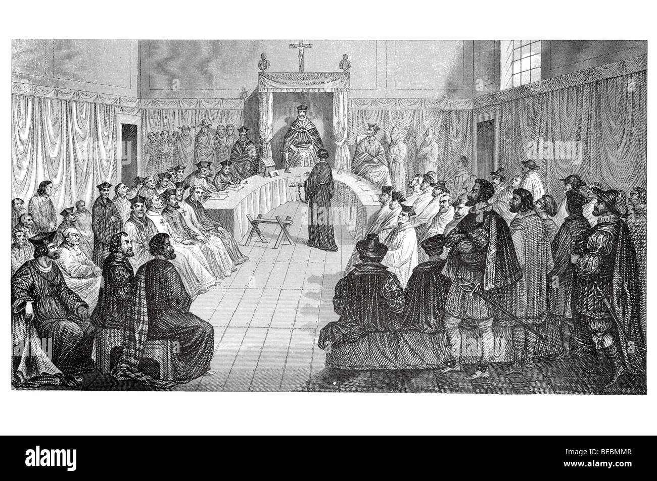 the inquisition session of the tribunal Stock Photo