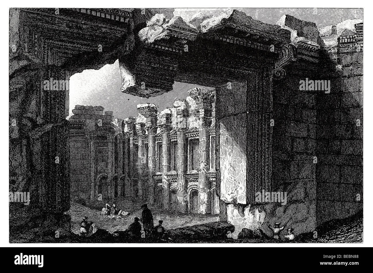 ruins of the temple of jupiter at baalbec Stock Photo