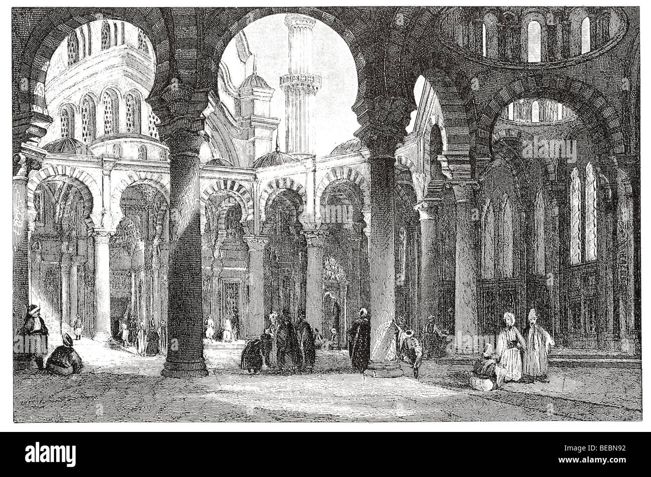 court of the mosque of osman in constantinople Stock Photo