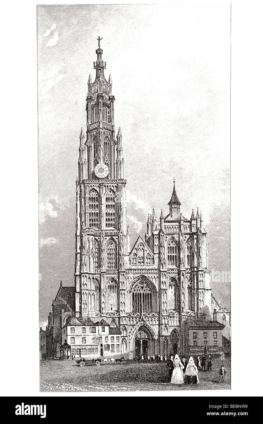 the cathederal of antwerp Stock Photo