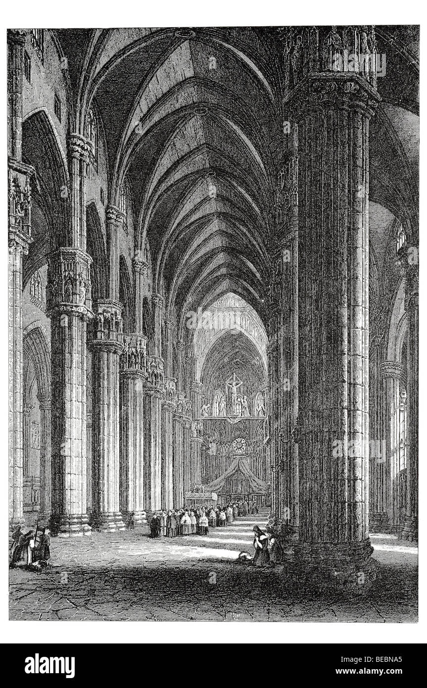 interior of the cathederal of milan Stock Photo