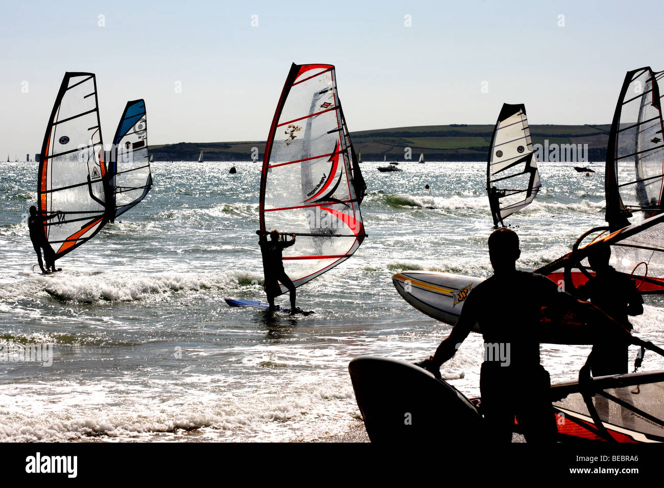 Ocean Windsurfing Sports Event With An Offshore Event On Sail Boards