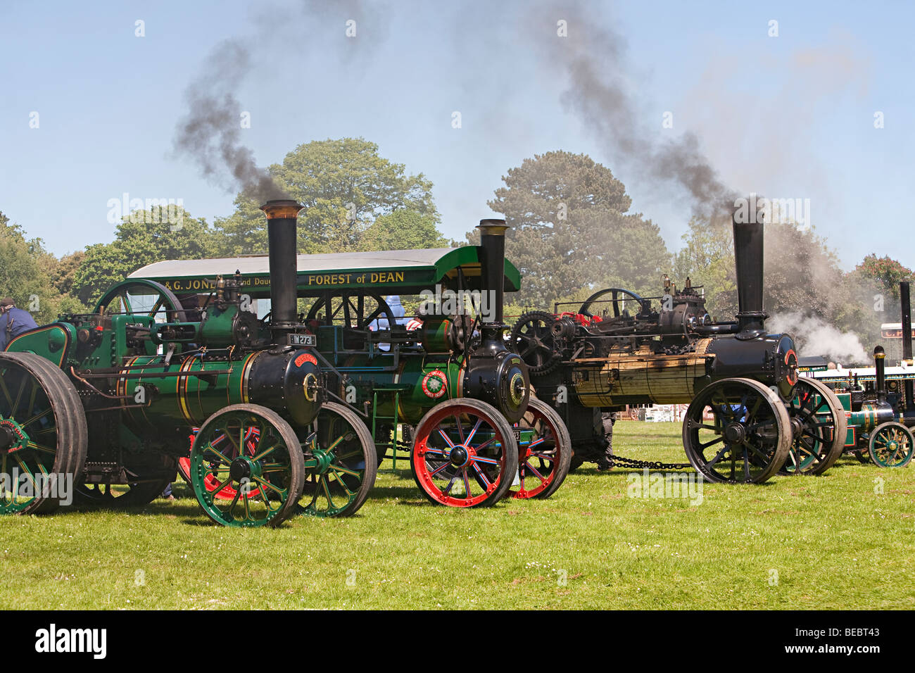 Steam engines Abergavenny steam fair Wales UK Stock Photo
