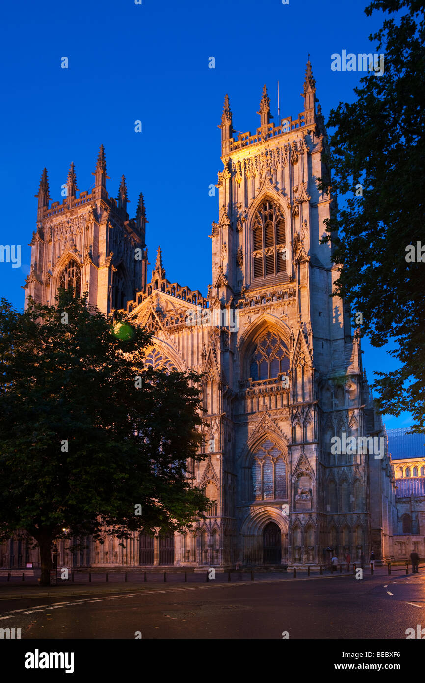 York Minster at dusk, York City, Yorkshire Stock Photo Alamy