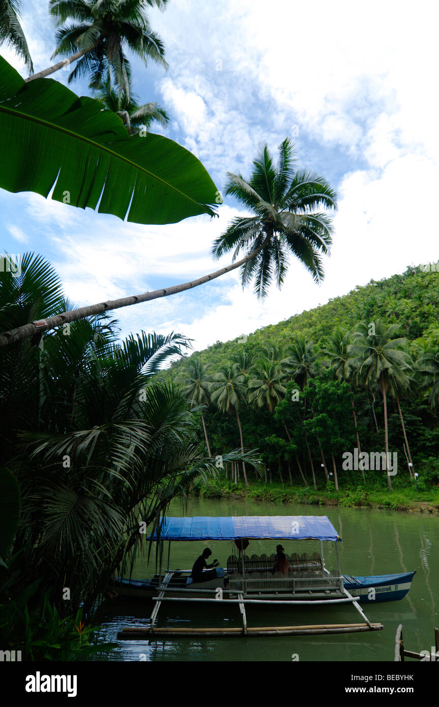 Loboc River at Nuts Huts, Bohol, The Visayas, Philippines Stock Photo