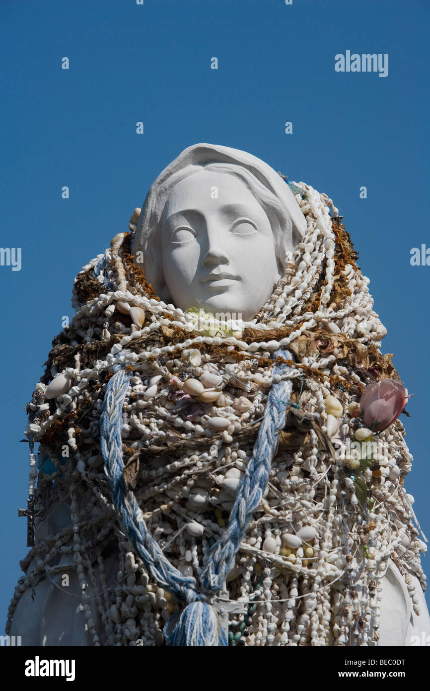 Closeup of a statue of Virgin Mary, St. Benedict Catholic Church