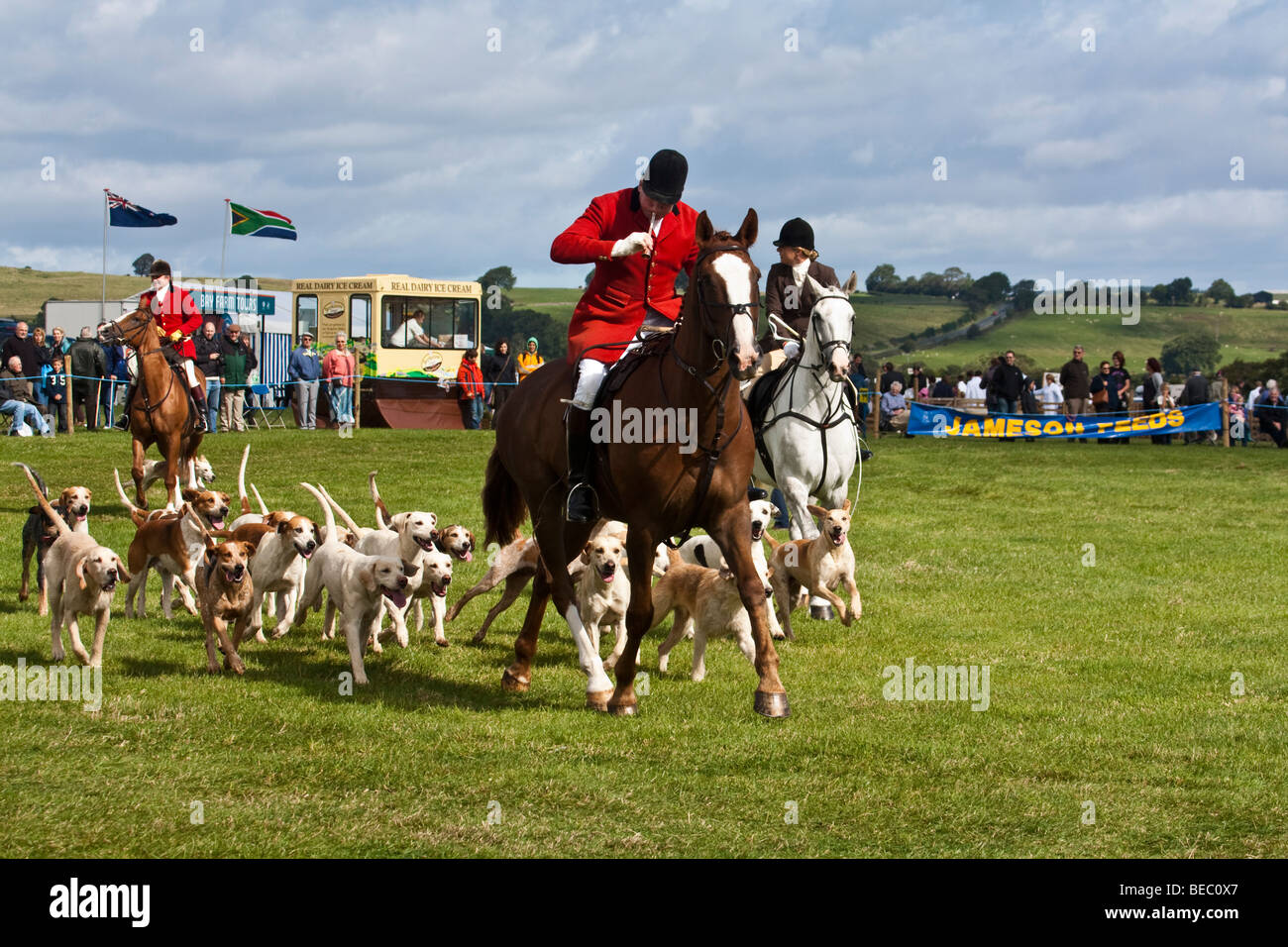 The Hurworth Hunt at Wensleydale Agrcultural Show held early September near Leyburn, North Yorkshire Stock Photo