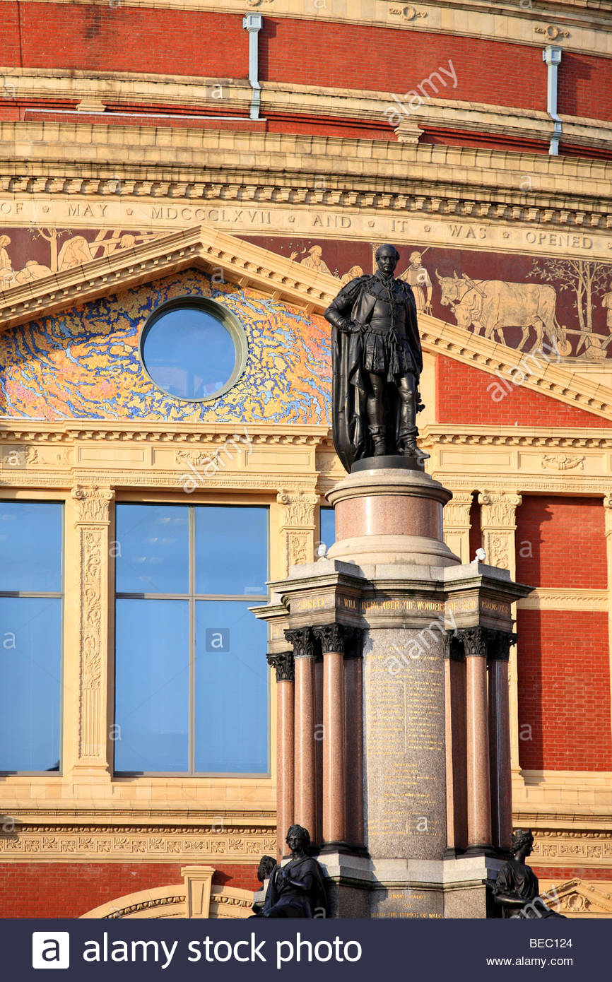 Statue Outside Royal Albert Hall Stock Photos & Statue Outside Royal