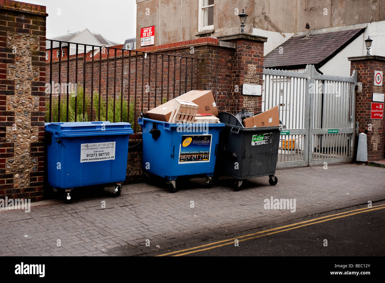 Rubbish Bins in Brighton Stock Photo Alamy