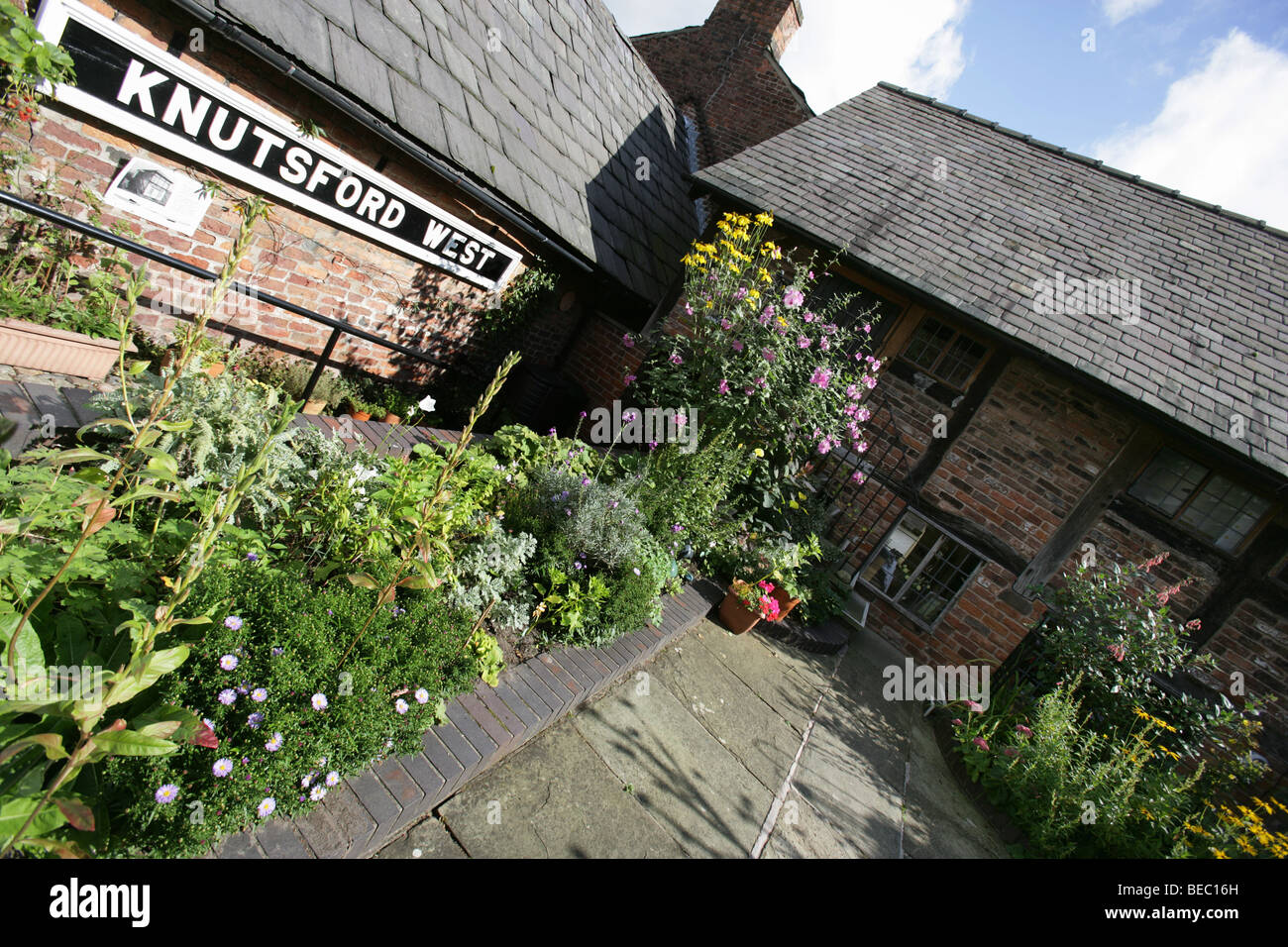 Town of Knutsford, England. Rear garden and elevation of the Heritage Centre. Stock Photo