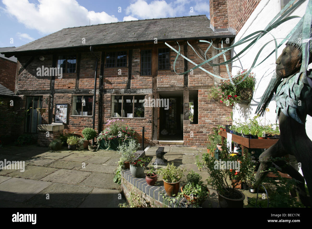 Town of Knutsford, England. Garden and front elevation of the Heritage Centre. Stock Photo