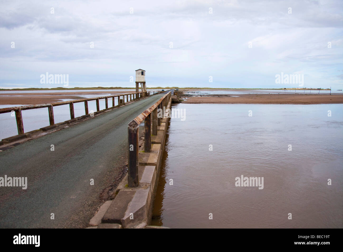 Holy Island Causeway, connecting the island to mainland. Lindisfarne