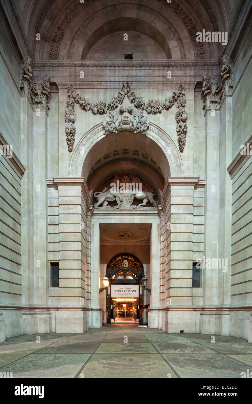 The Royal Exchange,  Cornhill and Threadneedle Street, London, England, UK Stock Photo