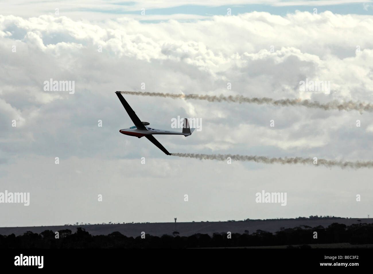 Bob Carlton Demonstrating His 1N Jet Powered Glider Aircraft at the 2009 Avalon Air show Melbourne Australia Stock Photo