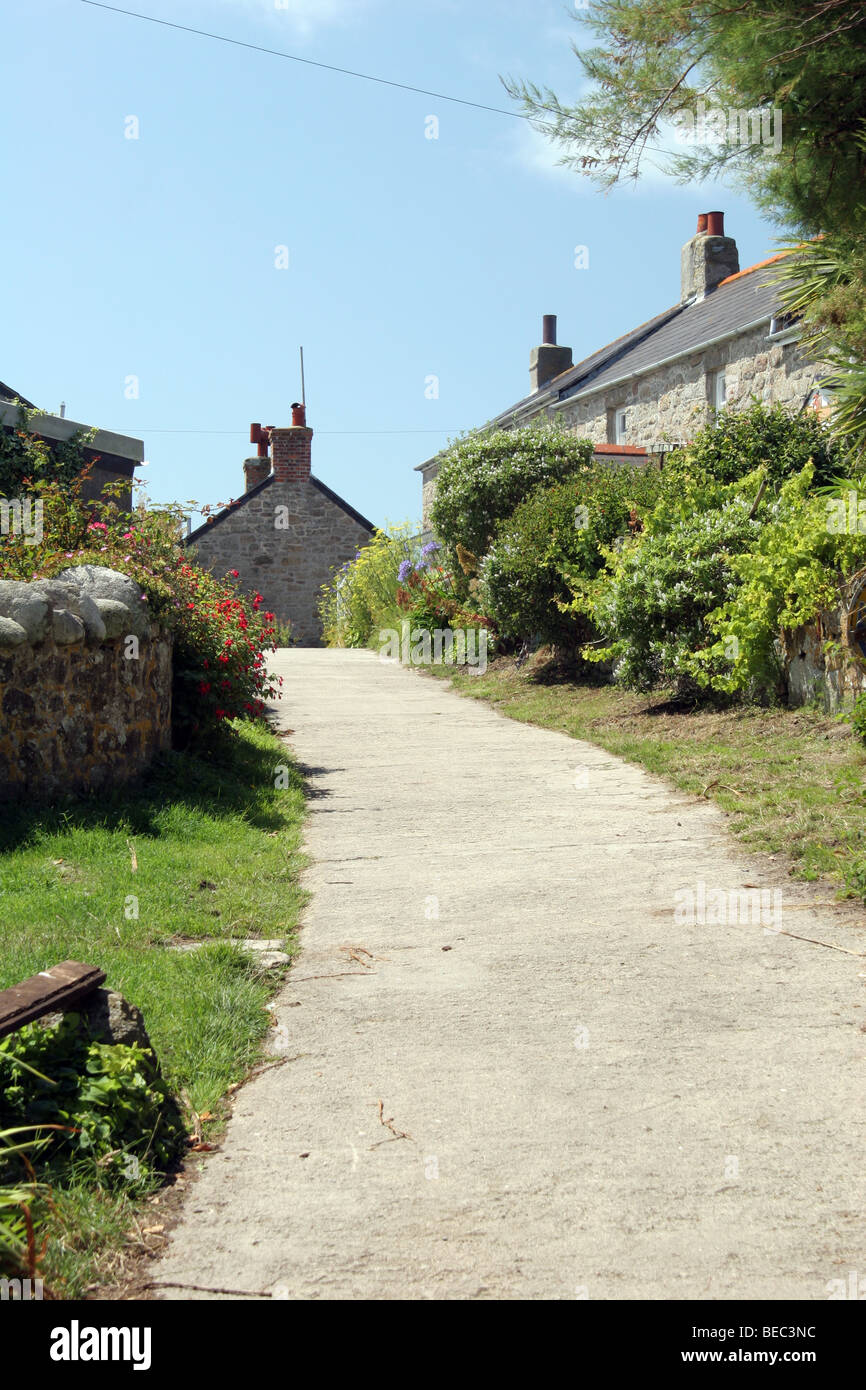 a main road on st martins the isles of scilly Stock Photo Alamy