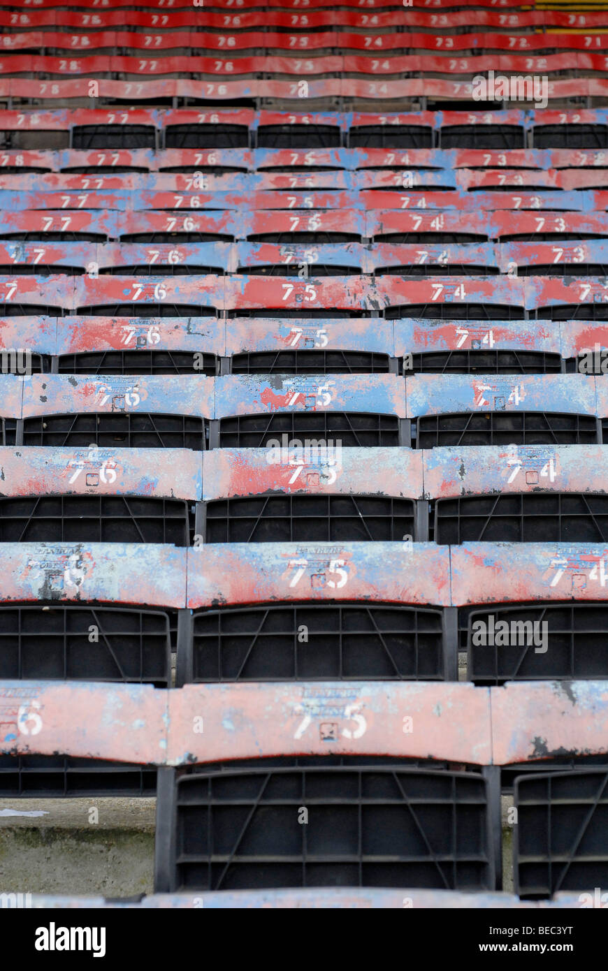 Seats in the main stand at Selhurst Park Stock Photo