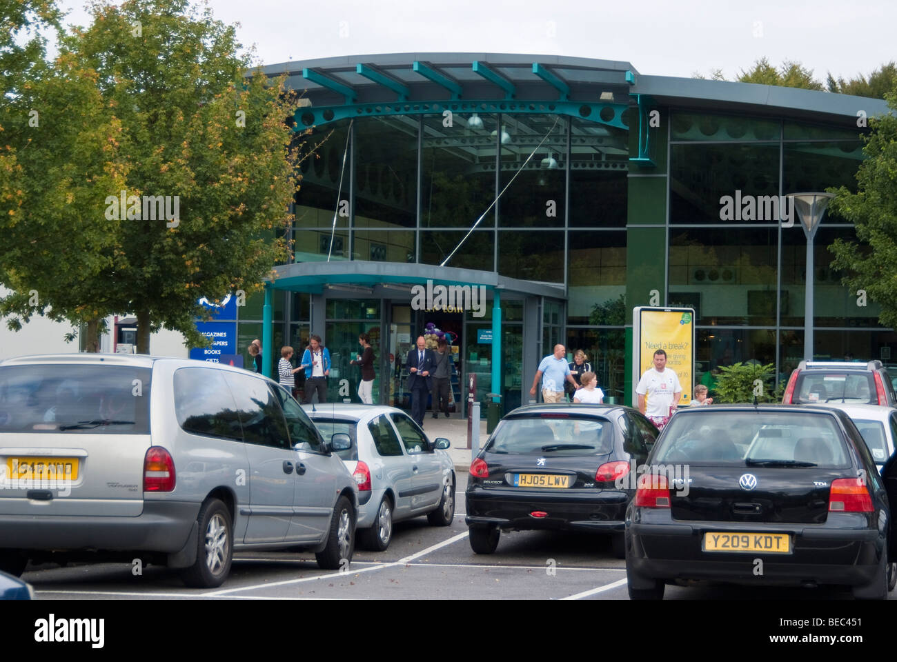 Winchester services on the M3 motorway. Operated by Moto Stock Photo