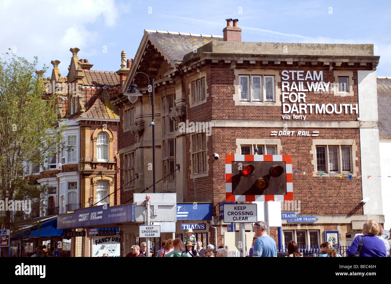 Steam railway in Dartmouth sign on the side of the oldest cinema in