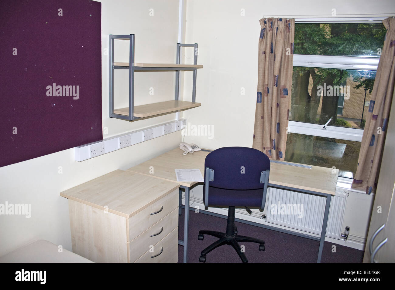 Student study / bedroom, University of Birmingham, UK Stock Photo