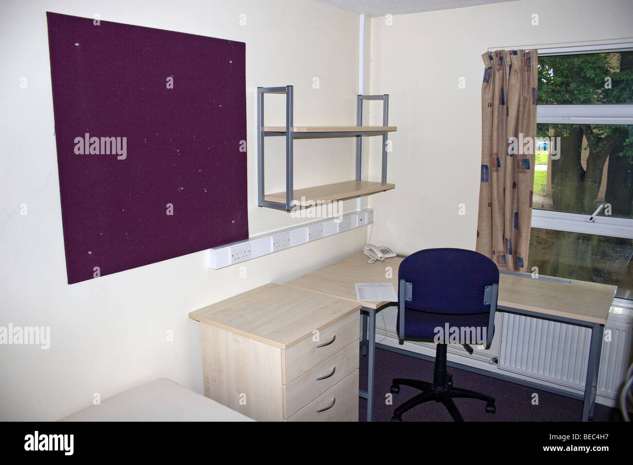 Student study / bedroom, University of Birmingham, UK Stock Photo