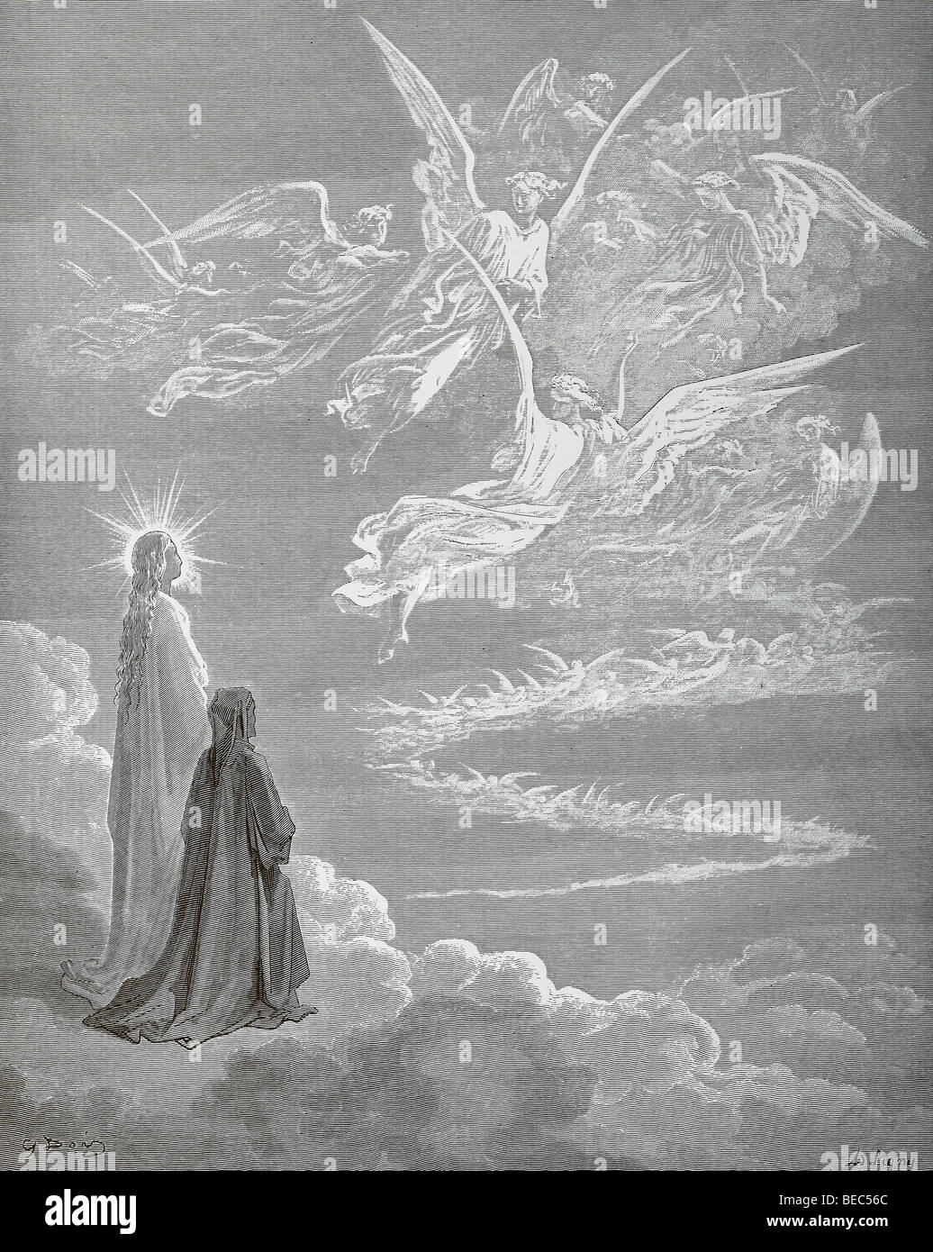 Gustave Dore's Illustration 'Jupiter' from Dante's Divine Comedy Stock Photo