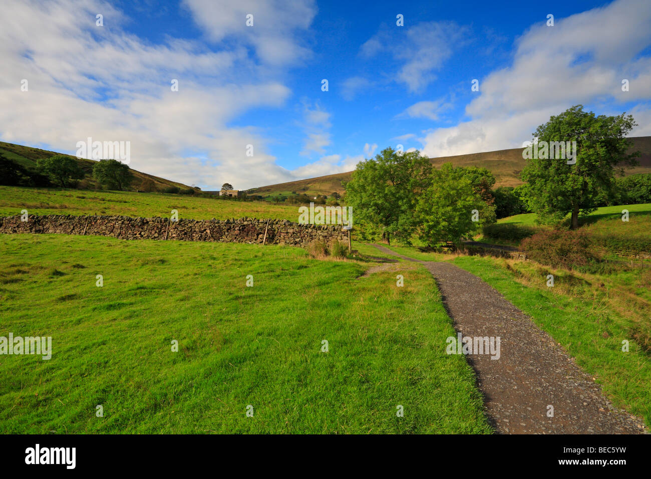 The Pendle Way towards Pendle Hill, Barley, Pendle, Lancashire, England, UK. Stock Photo