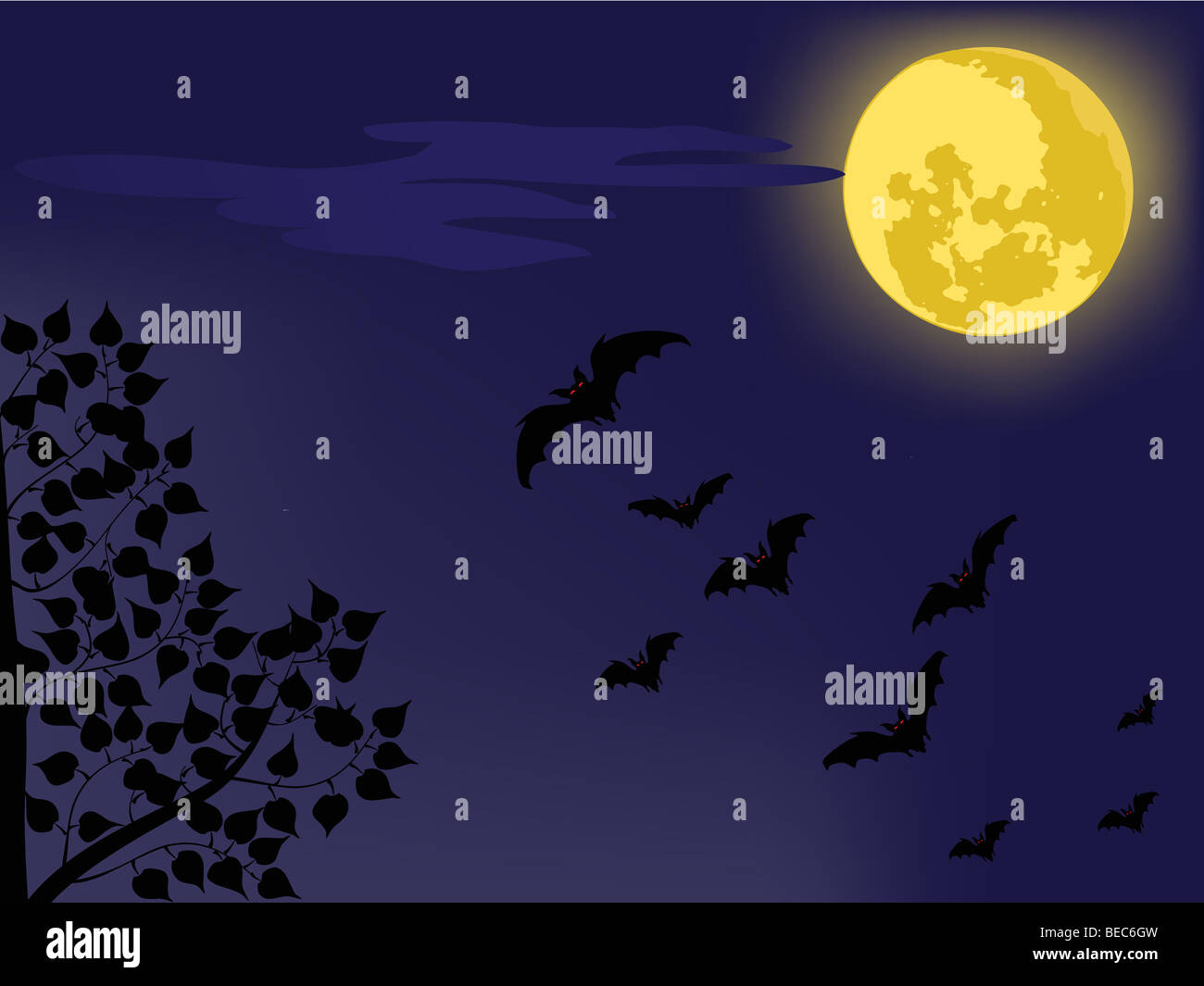 halloween backgrounds. bats silhouette . vector Stock Photo - Alamy