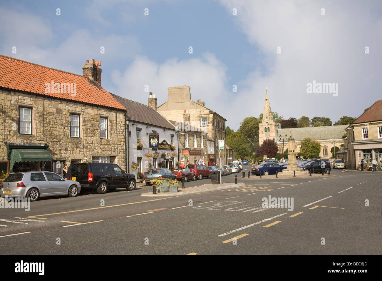 Warkworth Northumberland England UK Centre of this attractive historic