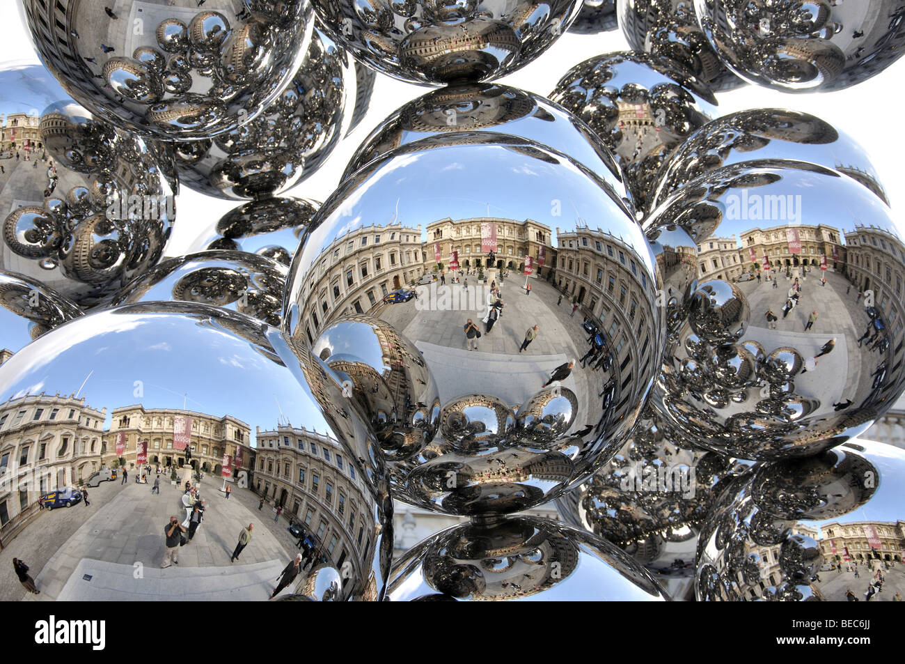 Sculpture by Anish Kapoor in front of The Royal Academy, Piccadilly, City of Westminster, London, England, United Kingdom Stock Photo