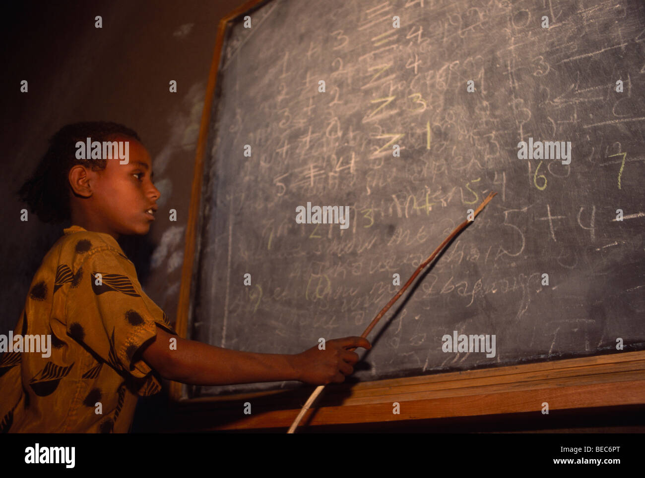 child in  class ,  Dalocha   Ethiopia Stock Photo