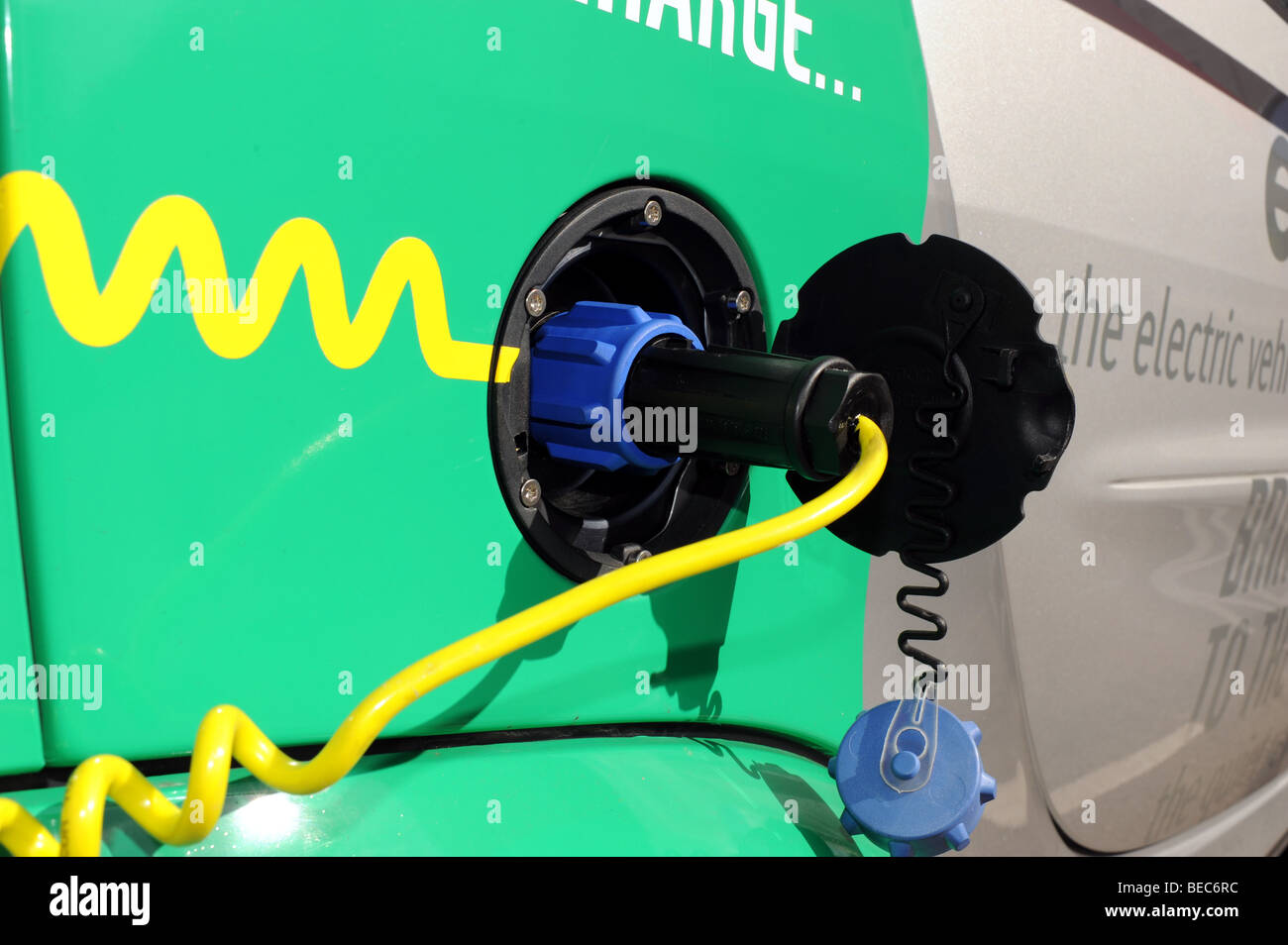 New electric vehicle charging point in central Brighton UK Stock Photo