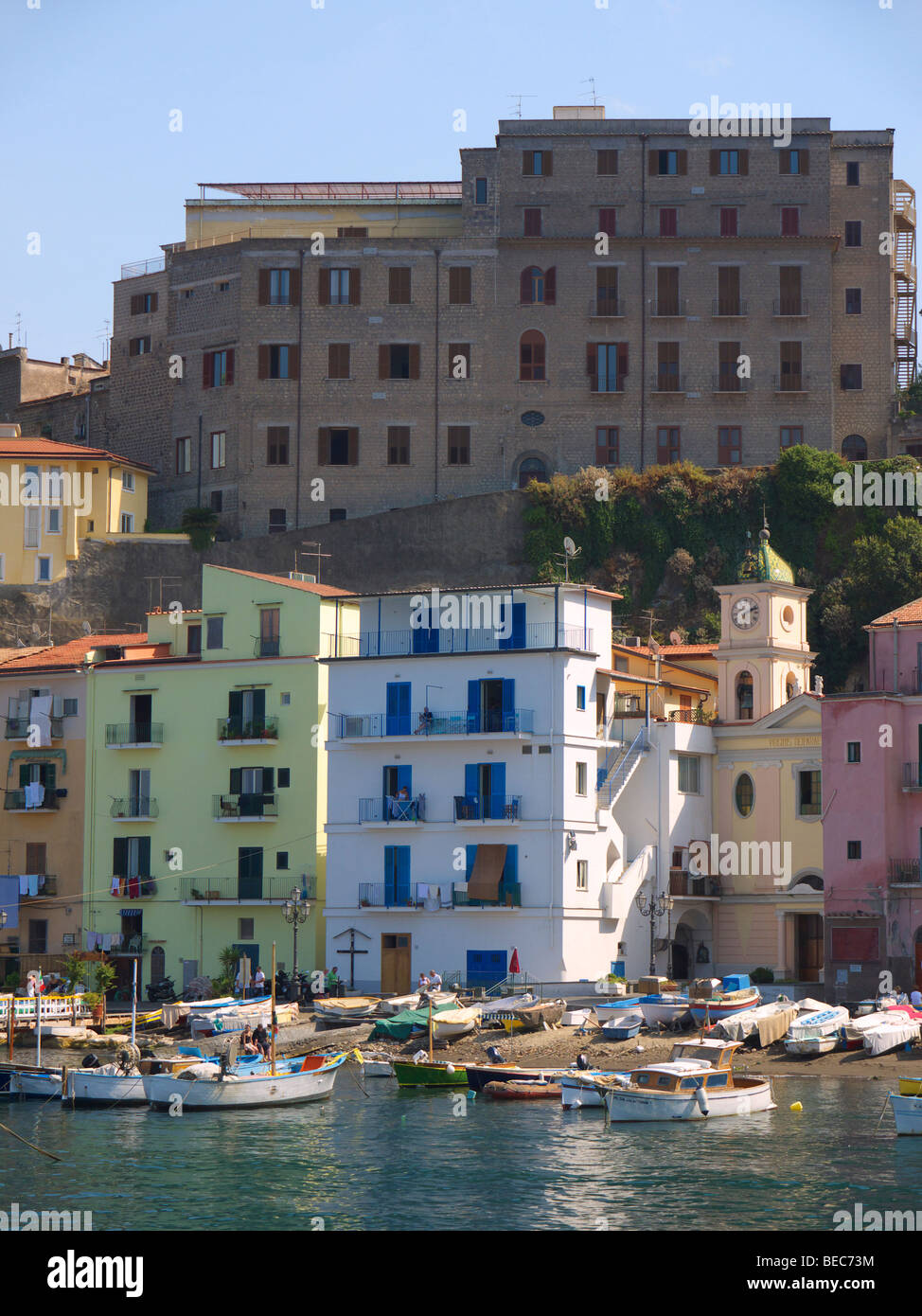 The old town of Sorrento going down into the original fishing harbour of Marina Grande in