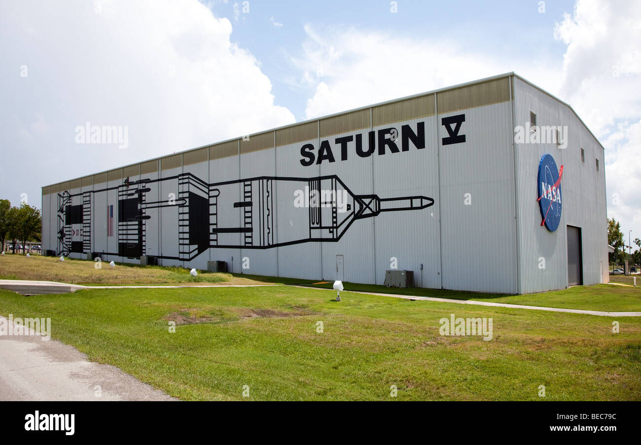 Saturn V building NASA Space Center Houston Texas USA Stock Photo