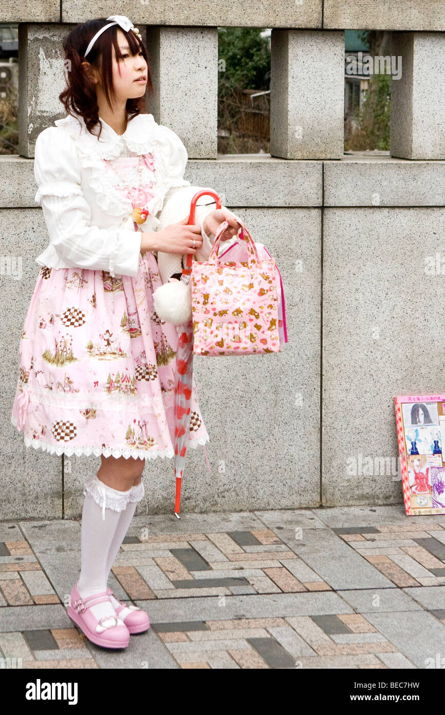 Portrait of a young person in Harajuku, Tokyo, Japan Stock Photo