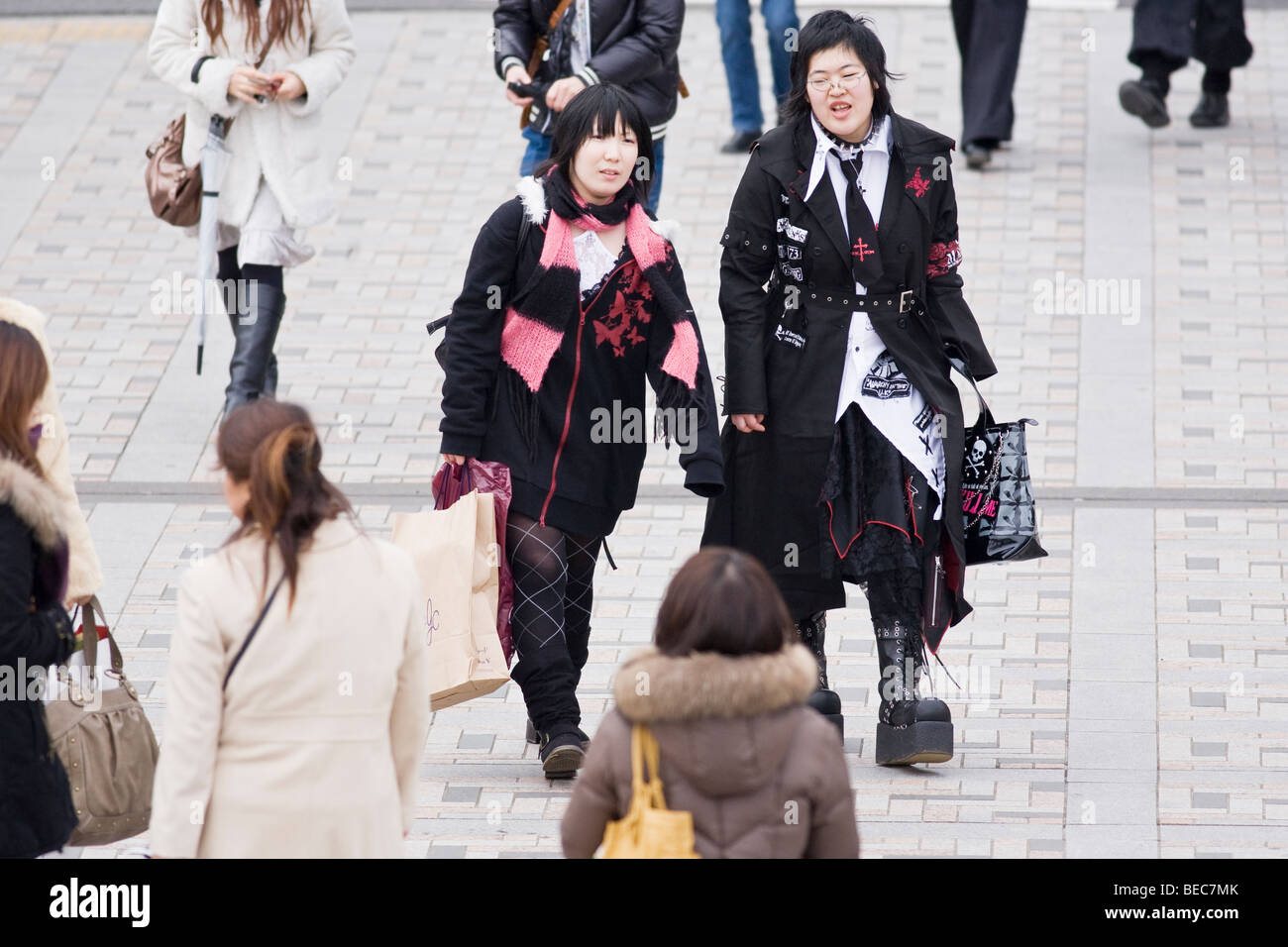 Young people in Harajuku, Tokyo, Japan Stock Photo