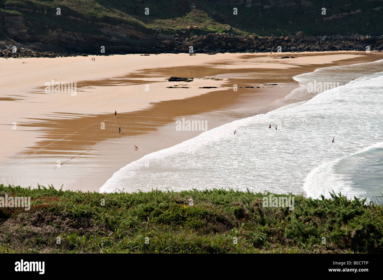 Playa de los Locos in Suances, Cantabria (Spain) Stock Photo