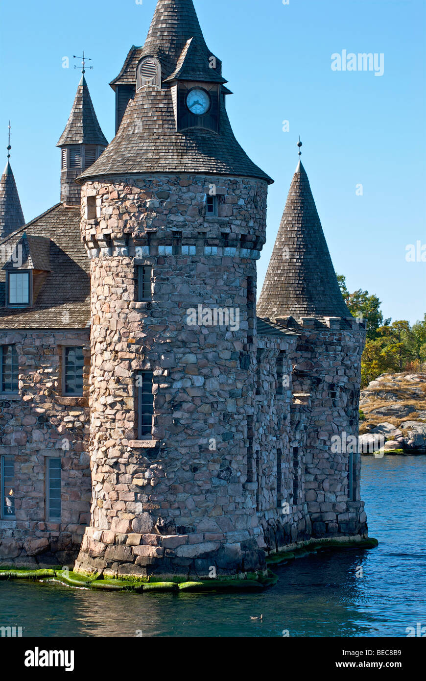 The Boldt Castle on Heart Island in Lake Ontario in the so called 'thousand islands' area Stock Photo