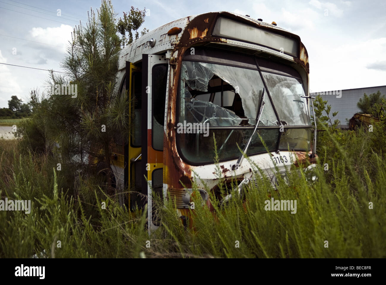 Abandoned Bus in Norlina Stock Photo