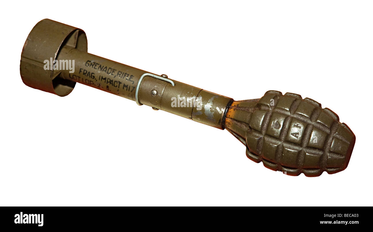 High explosive rifle grenade M17 employed by US army in Second World War, Arnhem museum, Netherlands Stock Photo