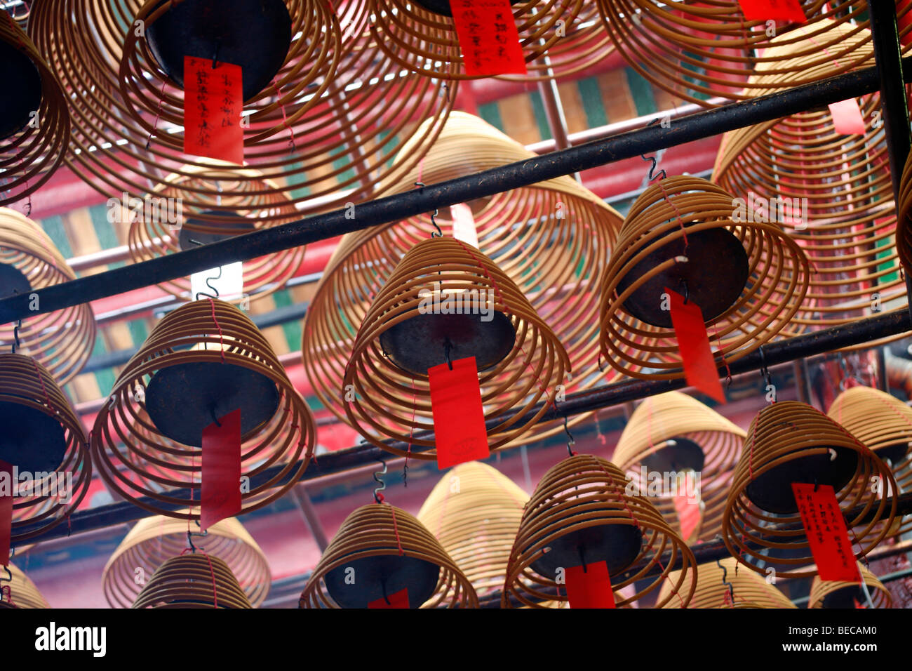 Interior view of the Man Mo Temple, Hong Kong, Hongkong, China, Asia Stock Photo