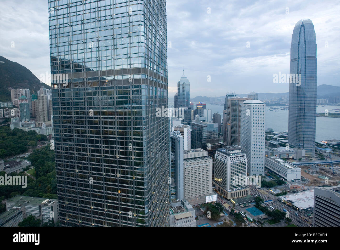 View from from Bank of China Tower, Hong Kong Island, Hongkong, China, Asia Stock Photo