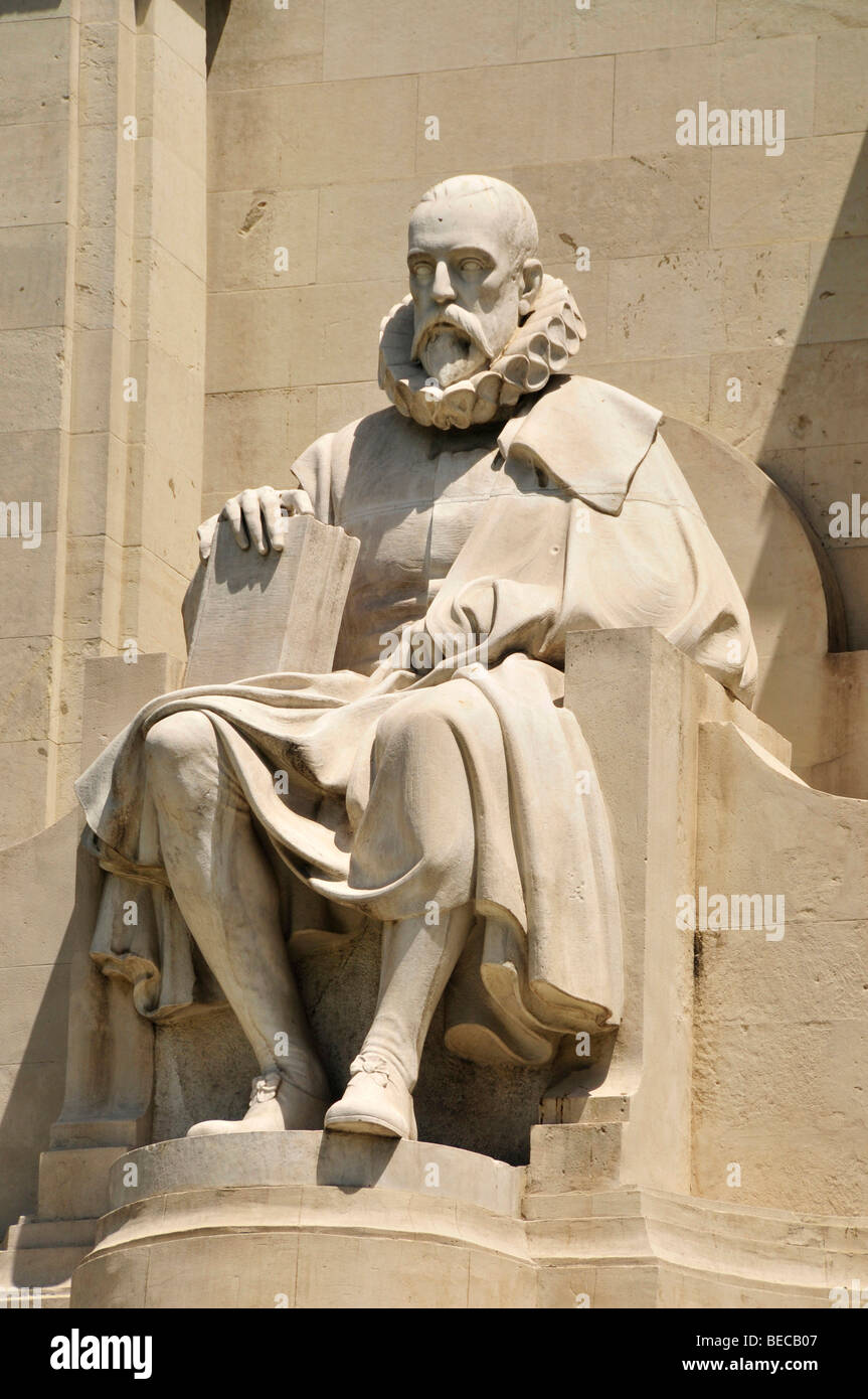 Monument to Miguel de Cervantes at the Plaza España, Madrid, Spain, Iberian Peninsula, Europe Stock Photo