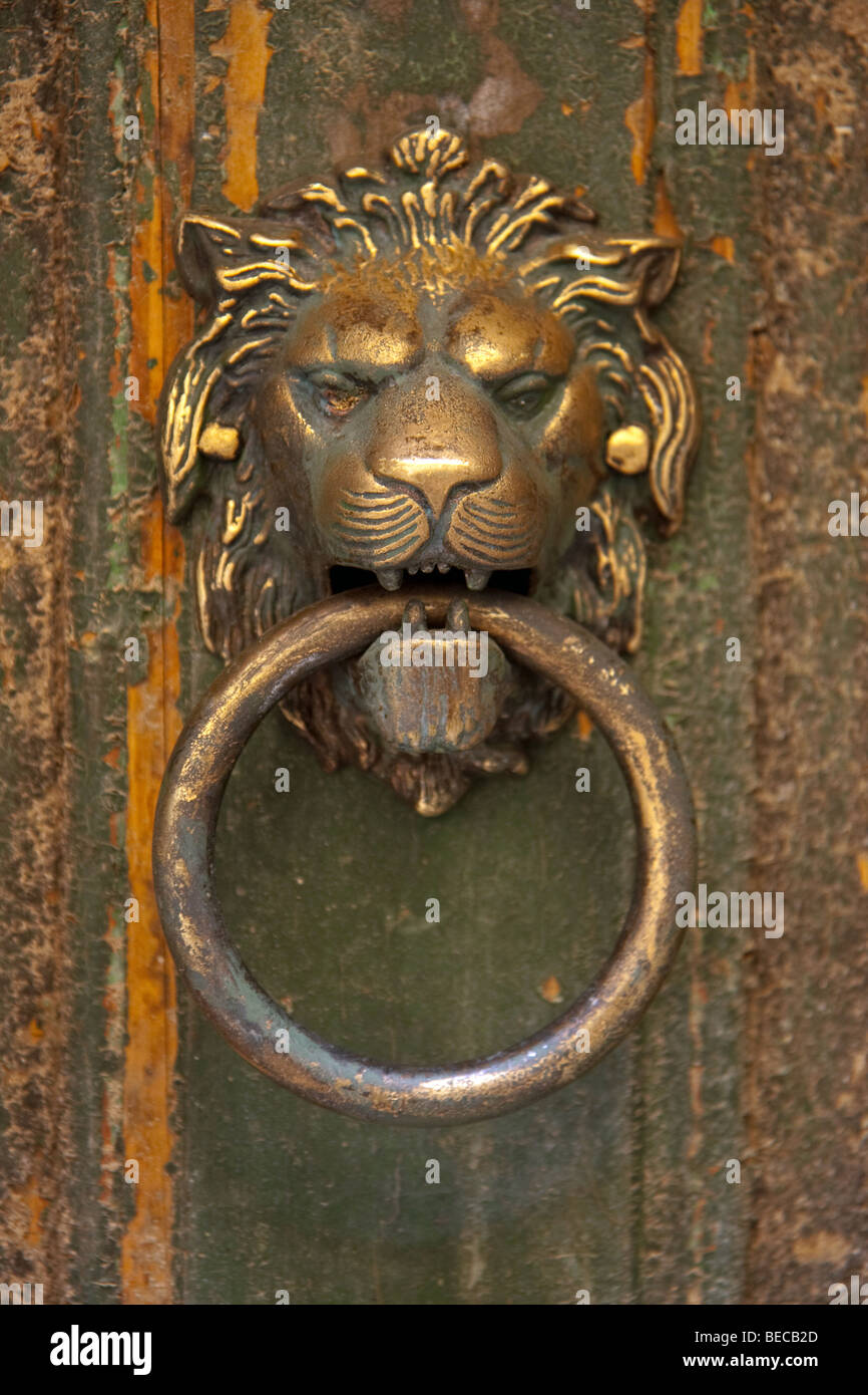 the lion's head door knocker Stock Photo Alamy
