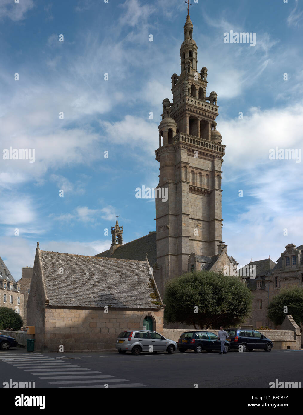 Church of Notre-Dame-de-Kroaz-Baz in Roscoff, Finistere, Brittany, France, Europe Stock Photo