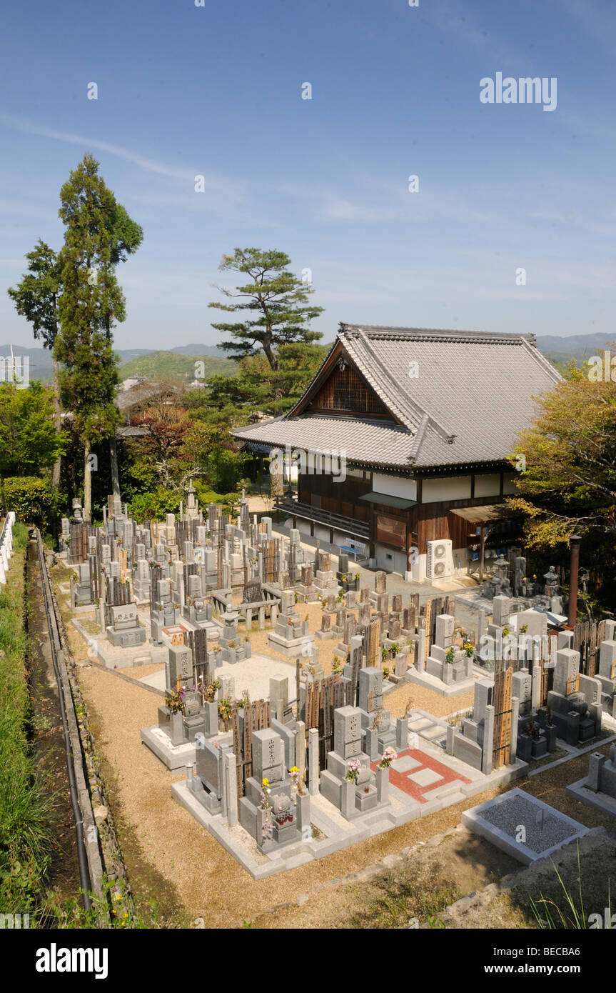 Buddhist cemetery at Enkoji Temple, Ichijoji, Kyoto, Japan, East Asia, Asia Stock Photo