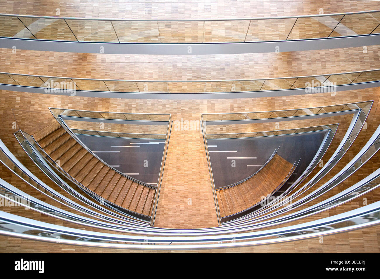 Stairway in the Aviation Center, Deutsche Lufthansa AG, Frankfurt am Main, Hesse, Germany, Europe Stock Photo