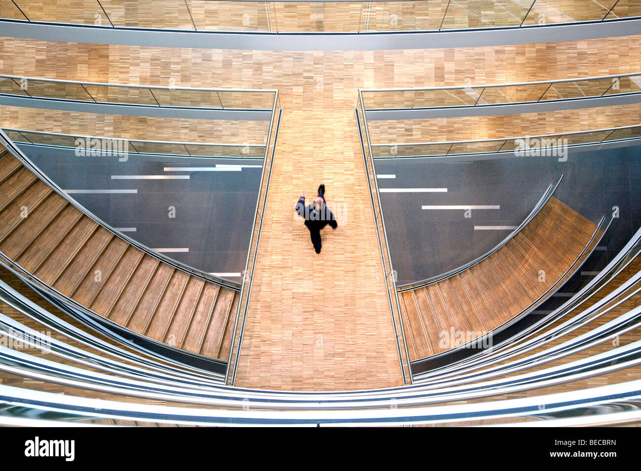 Stairway in the Aviation Center, Deutsche Lufthansa AG, Frankfurt am Main, Hesse, Germany, Europe Stock Photo