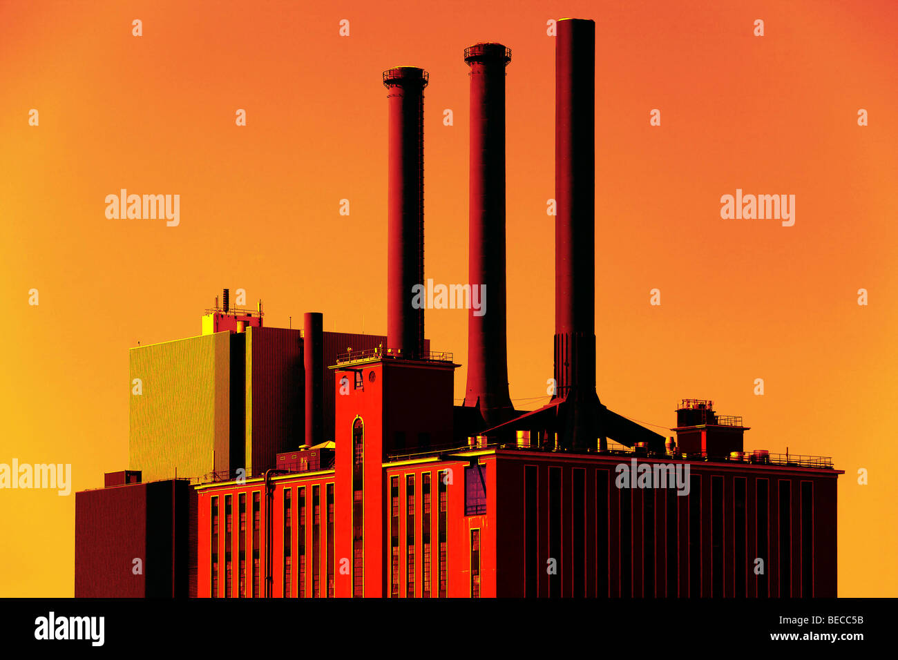 Combined power and heating station, Denmark Stock Photo Alamy