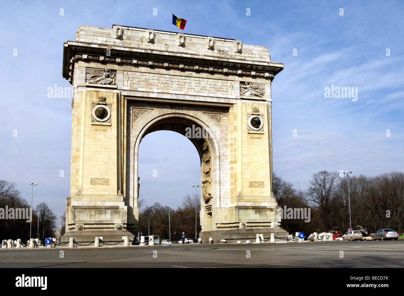 Triumphal arch in Bucharest, Romania, Eastern Europe Stock Photo